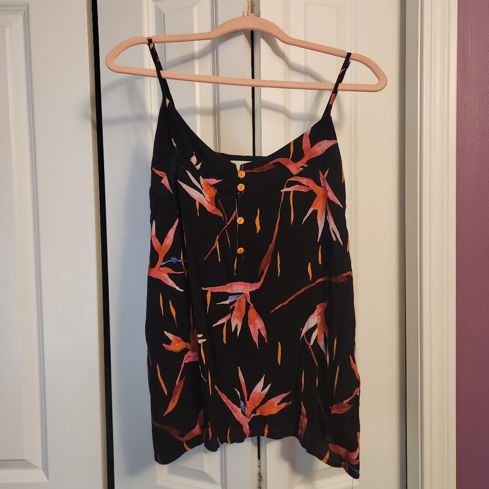 Floral Black, Pink, and Orange Camisole